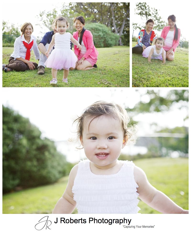 Family portrait with toddler and grandparents - sydney family portrait photography